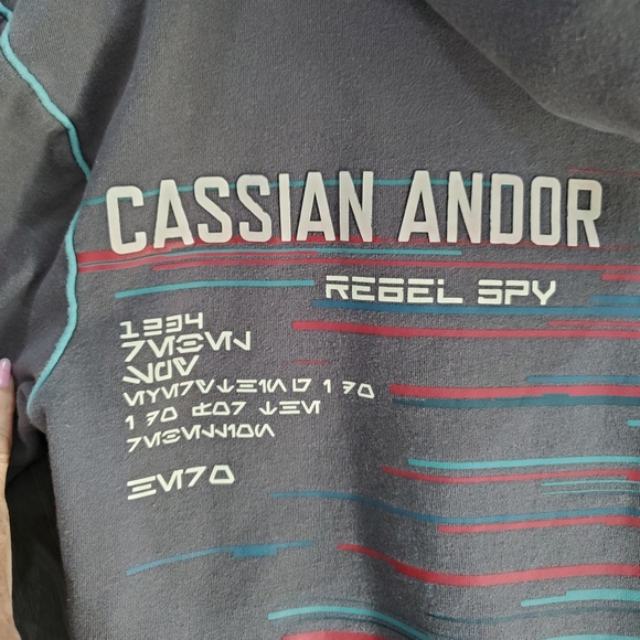 Disney Parks Star Wars “Andor” Cassian Andor Rebel Spy Hooded Sweatshirt Size S - Picture 6 of 9